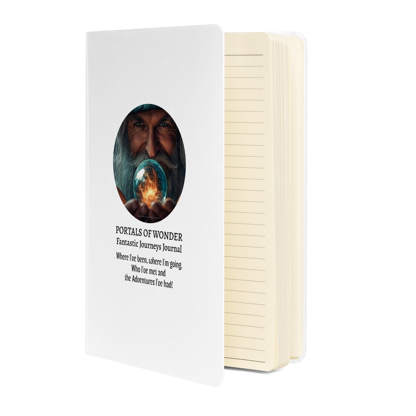 Hardcover bound notebook, The Portals of Wonder Welcome Wizard A